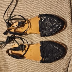 Blue lace up huaraches size 8